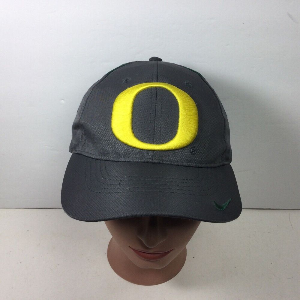 Nike Oregon Ducks Youth hat dri fit StrapBack Gray Baseball Cap Embroidered